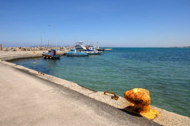 Kos adasındaki Mastichari limanının manzarası. Yunanistan