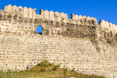Yunanistan 'ın Kos adasındaki Antimachia Kalesi Duvarları