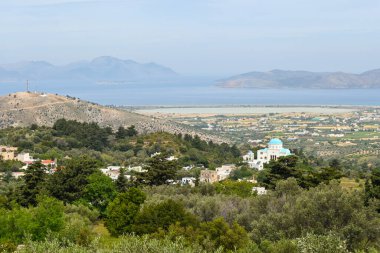 Manzaralı yaz manzarası. Kos Adası, Dodecanese, Yunanistan