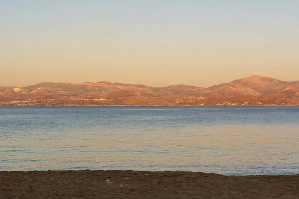 Пляж Логарас Острове Парос Вид Побережье Наксоса Киклад Греция Лицензионные Стоковые Фото