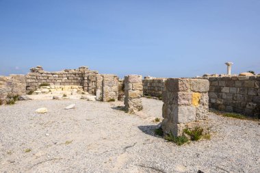 Yunanistan 'ın Kos adasında Kefalos yakınlarındaki Agios Stefanos Bazilikası harabeleri