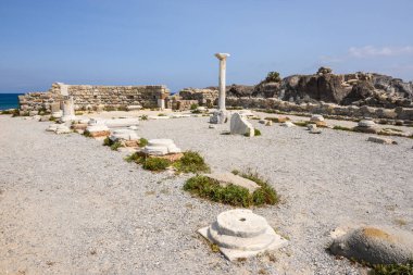 Yunanistan 'ın Kos adasında Kefalos yakınlarındaki Agios Stefanos Bazilikası harabeleri