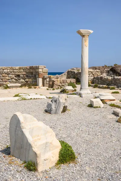 Yunanistan 'ın Kos adasında Kefalos yakınlarındaki Agios Stefanos Bazilikası harabeleri