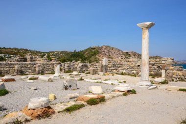 Yunanistan 'ın Kos adasında Kefalos yakınlarındaki Agios Stefanos Bazilikası harabeleri