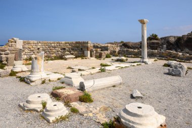 Yunanistan 'ın Kos adasında Kefalos yakınlarındaki Agios Stefanos Bazilikası harabeleri