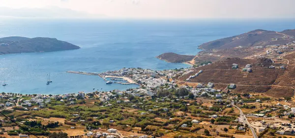 stock image Panoramic view of Livadi , main port of Serifos island. Cyclades, Greece