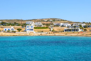 Ano Koufonisi Adası, Koufonisia, Küçük Kiklad, Yunanistan 'ın beyaz evleri