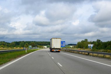 A1, Poland - September 17, 2022 - The highway A1 (Amber Highway), a north-south motorway in Poland clipart