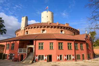 Gdansk, Poland - October 6, 2024: Wisloujscie Fortress, a historic fortress in Gdansk on the Martwa Wisla River. Poland clipart