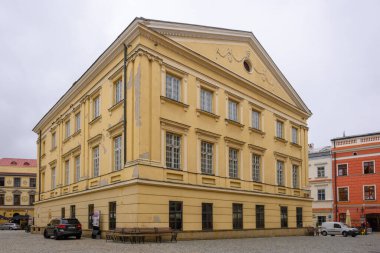 Lublin, Polonya - 12 Eylül 2022: Lublin 'deki Old Town' da Crown Tribunal (Eski Şehir Salonu). Polonya