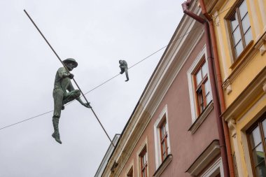 Lublin, Polonya - 12 Eylül 2022 Lublin 'deki Eski Kent Pazar Meydanı. Polonya