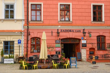 Lublin, Polonya - 12 Eylül 2022 Lublin 'deki Eski Kent Pazar Meydanı. Polonya
