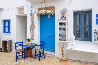 Ano Koufonisi, Yunanistan - 15 Mayıs 2024: Ano Koufonisi 'nin Eski Şehir (Chora) manzarası. Küçük Kiklad, Yunanistan