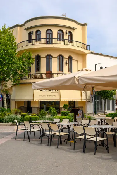 Kos, Yunanistan - 9 Mayıs 2023: Eski Kos Kasabası mimarisi. Kos Adası, Dodecanese, Yunanistan