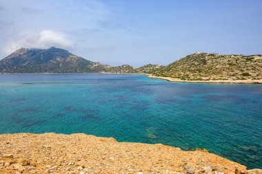 Picturesque islet of Nikouria off the northwest coast of Amorgos. Cyclades, Greece