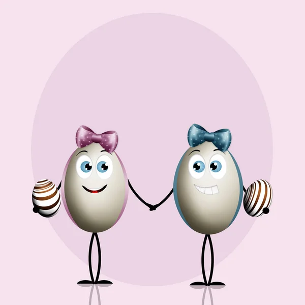 Ilustração Ovos Engraçados Para Páscoa Feliz — Fotografia de Stock
