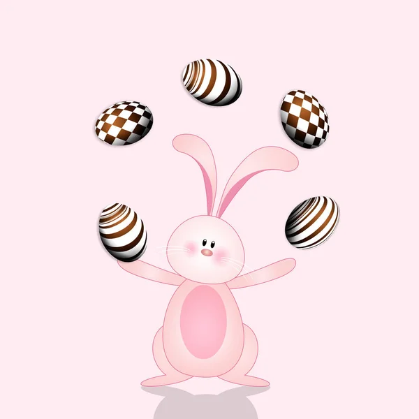 Illustration Nice Bunnies Easter Eggs — Stock Photo, Image