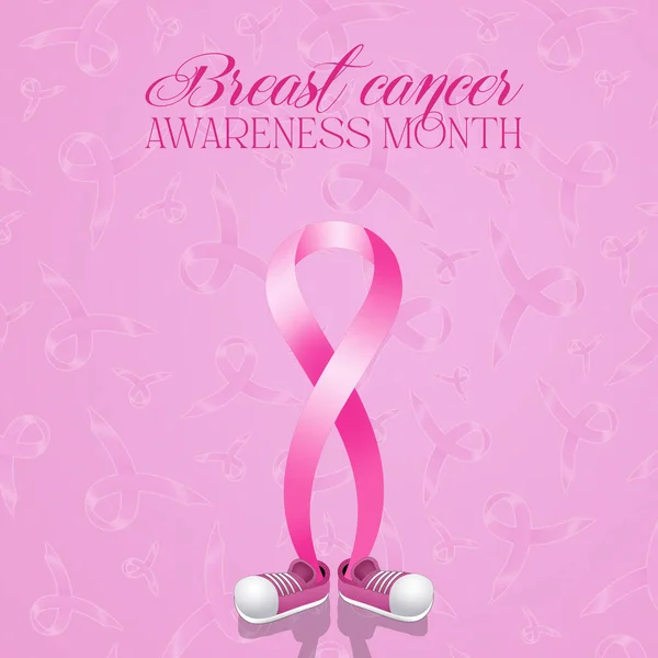 Illustration Pink Ribbon Breast Cancer Prevention — Stock Photo, Image