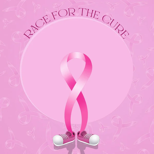 乳がん予防にピンクのリボンのイラスト — ストック写真