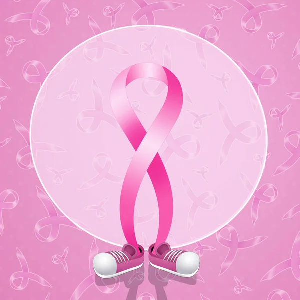 Illustration Einer Rosafarbenen Schleife Zur Brustkrebsprävention — Stockfoto
