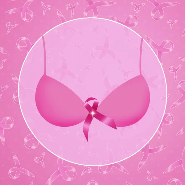 Una Ilustración Sujetador Rosa Para Prevención Del Cáncer Mama Con — Foto de Stock