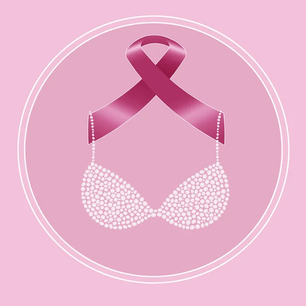 Ilustracja Różowy Biustonosz Zapobiegania Rakowi Piersi Różowej Wstążki Świadomości — Zdjęcie stockowe