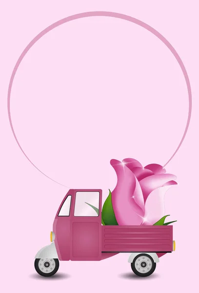 Illustration Pink Rose Breast Cancer Prevention — Stock Photo, Image