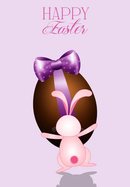 Illustrazione Coniglietti Con Uova Pasqua — Foto Stock
