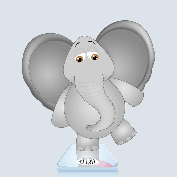 Ilustracja Słonia Diecie — Zdjęcie stockowe