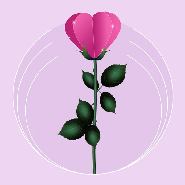 Eine Illustration Des Herzens Auf Einer Blume — Stockfoto
