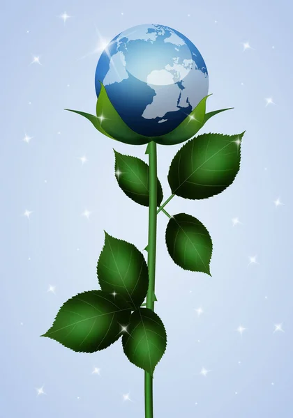 Uma Ilustração Terra Uma Flor — Fotografia de Stock