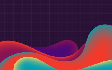 Dalgalı sıvı vektör soyut şekilli renkli arkaplan