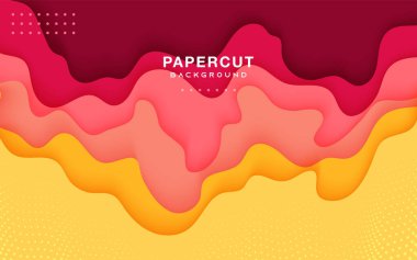 Sarı ve pembe kağıt kesim arkaplan çok katmanlı dekorasyon