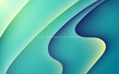 Soyut eğimli dalga tabakaları yeşil sıvı element