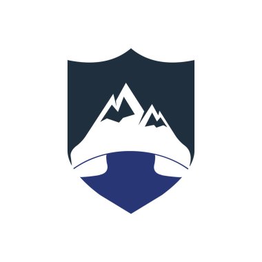 Mountain call vector logo design template. Handset with mountain icon logo design.