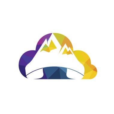 Mountain call vector logo design template. Handset with mountain icon logo design.