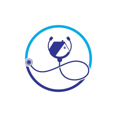 Doktor ev vektör logosu tasarımı. Ev tıbbi vektör logosu kavramı.