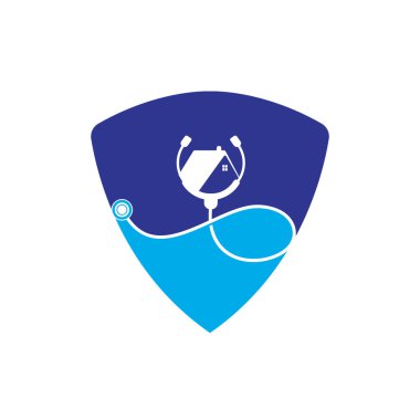 Doktor ev vektör logosu tasarımı. Ev tıbbi vektör logosu kavramı.
