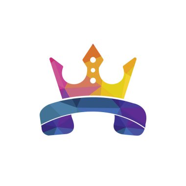 King 'den vektör logosu tasarımı. El seti ve taç simgesi tasarımı.