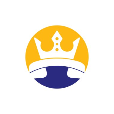 King 'den vektör logosu tasarımı. El seti ve taç simgesi tasarımı.