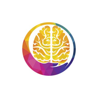 Brain care vector logo design. Human brain with hand icon logo design.