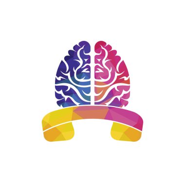 Brain call vector logo design template.