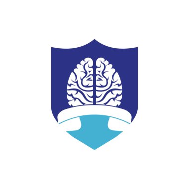 Brain call vector logo design template.