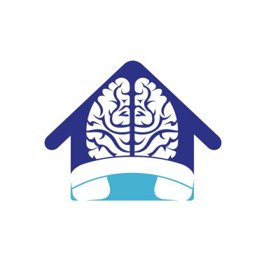 Brain call vector logo design template.