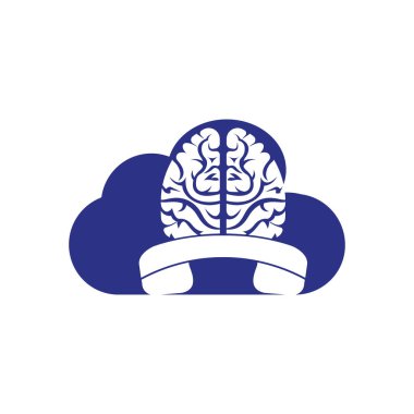 Brain call vector logo design template.