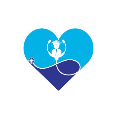 Tıp fakültesi vektör logosu tasarımı. Tıp öğrencisi simgesi vektörü.