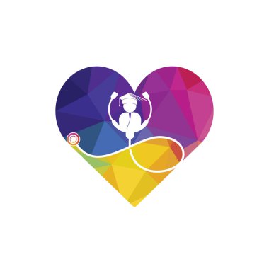 Tıp fakültesi vektör logosu tasarımı. Tıp öğrencisi simgesi vektörü.