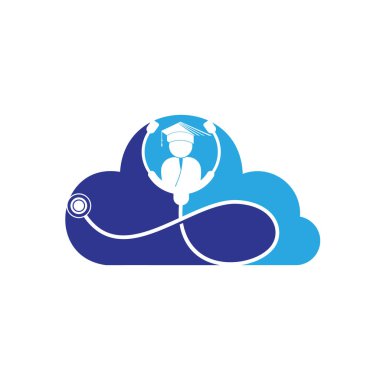 Tıp fakültesi vektör logosu tasarımı. Tıp öğrencisi simgesi vektörü.