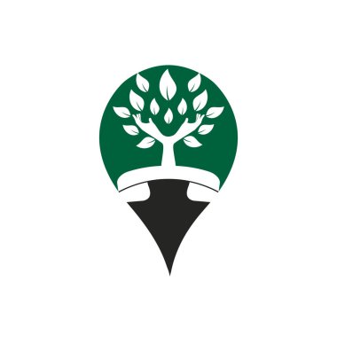 Doğanın vektör logosu tasarımı. El seti ve el ağacı simgesi tasarım şablonu.