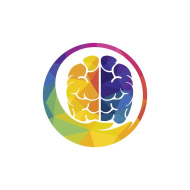 Brain care vector logo design. Human brain with hand icon logo design.